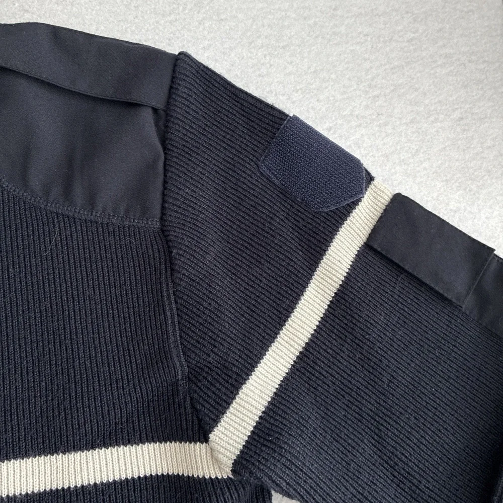 Vintage French Gendarmerie Wool Commando Sweater Made in France Military Police